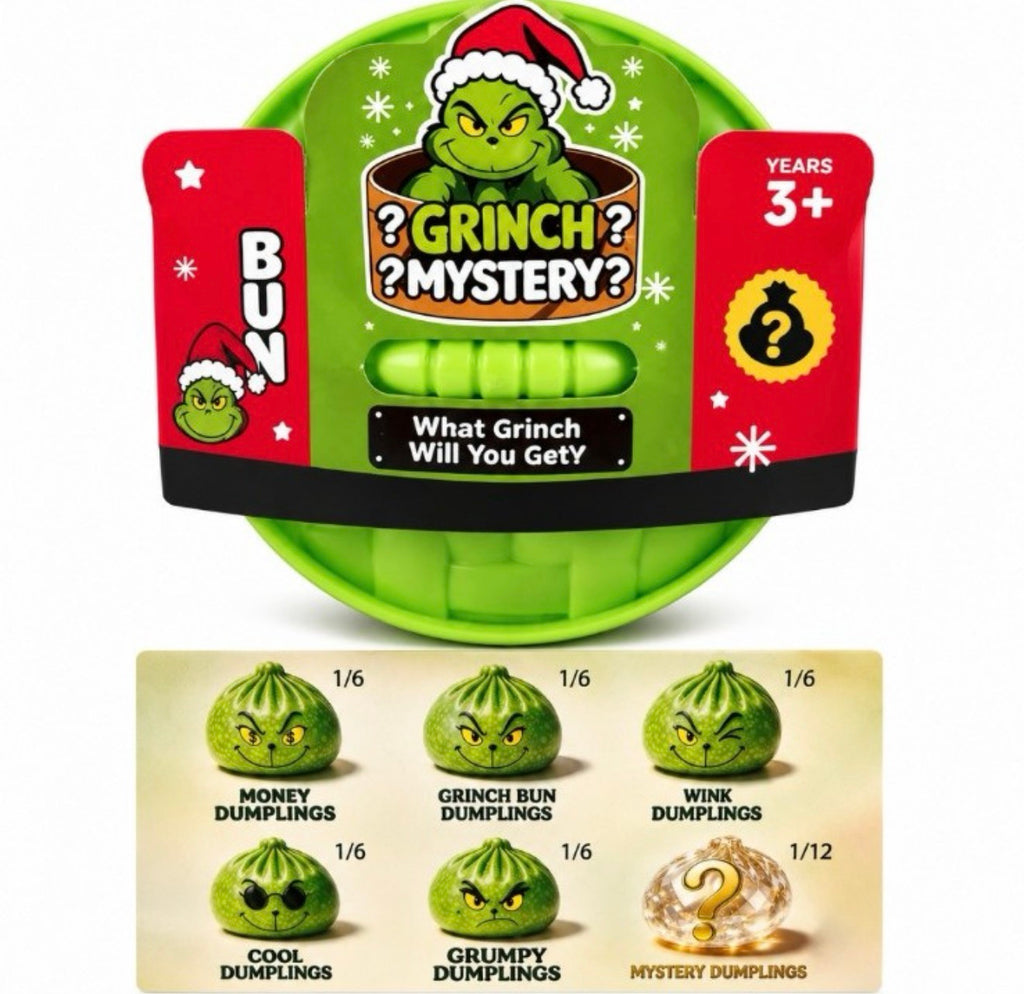 Grinch mystery dumpling sealed