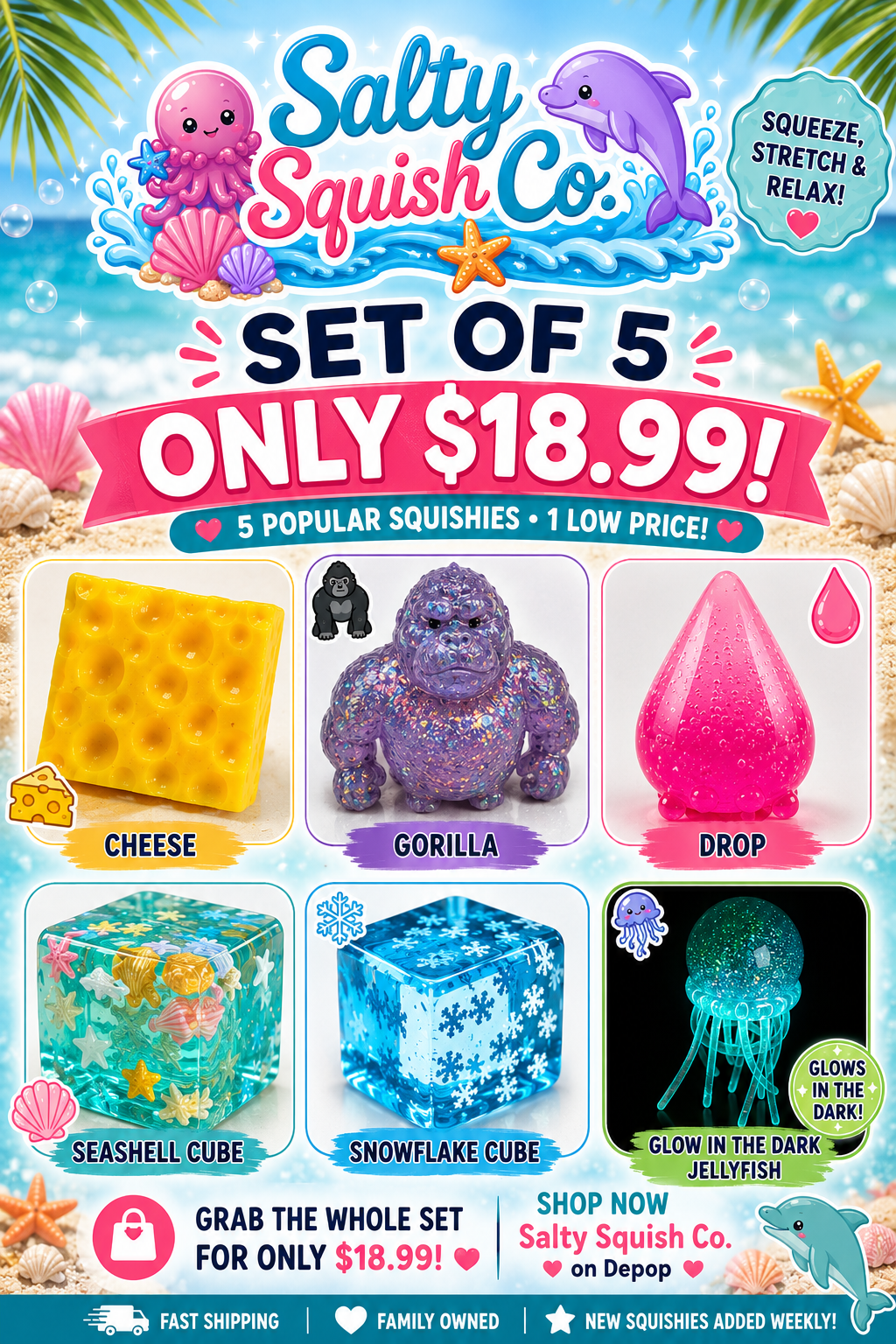 Random 5 squishies